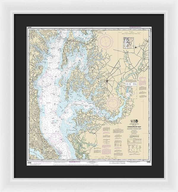 Nautical Chart-12263 Chesapeake Bay Cove Point-sandy Point - Framed Print