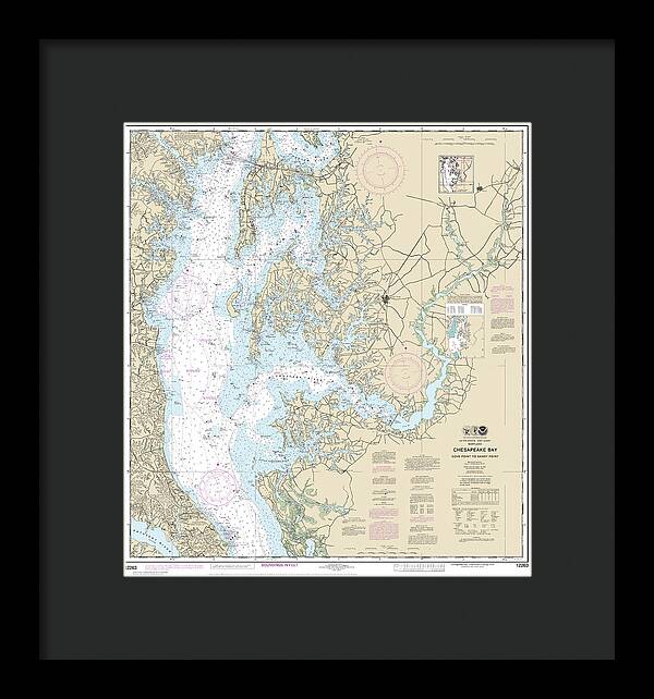 Nautical Chart-12263 Chesapeake Bay Cove Point-sandy Point - Framed Print