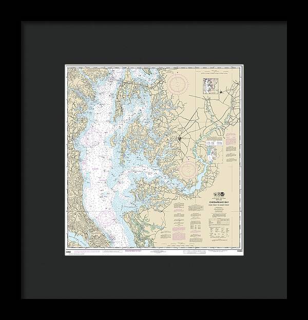 Nautical Chart-12263 Chesapeake Bay Cove Point-sandy Point - Framed Print