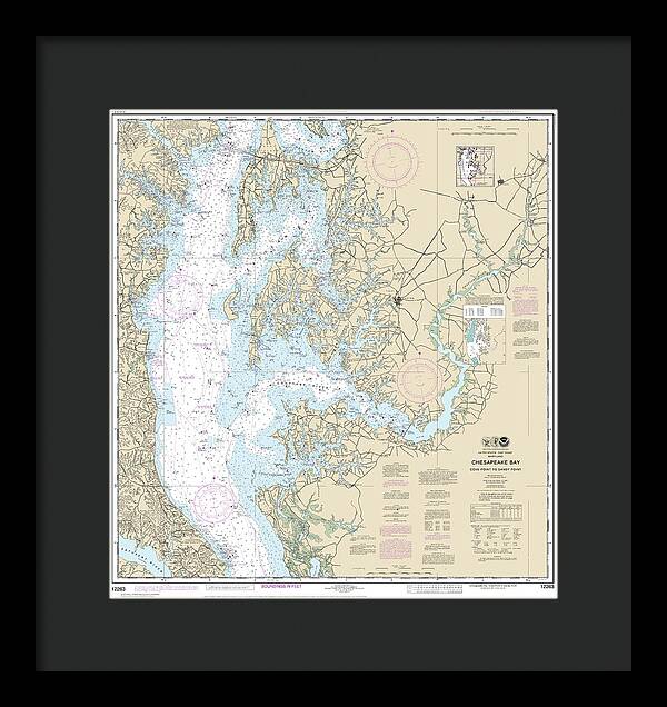 Nautical Chart-12263 Chesapeake Bay Cove Point-sandy Point - Framed Print