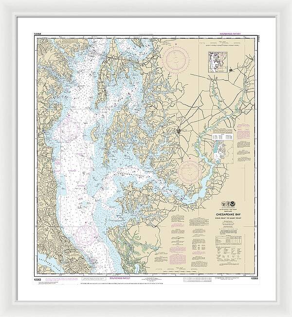 Nautical Chart-12263 Chesapeake Bay Cove Point-sandy Point - Framed Print