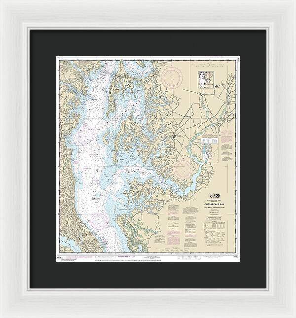 Nautical Chart-12263 Chesapeake Bay Cove Point-sandy Point - Framed Print