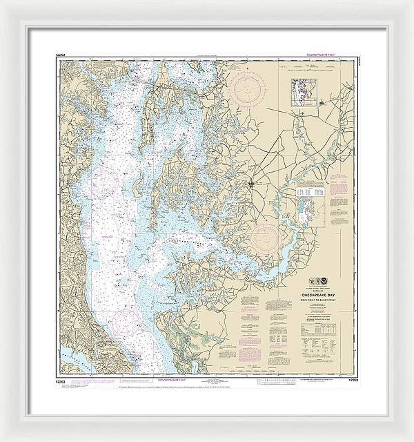 Nautical Chart-12263 Chesapeake Bay Cove Point-sandy Point - Framed Print