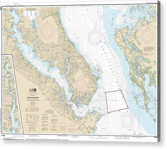 Nautical Chart-12264 Chesapeake Bay Patuxent River-vicinity - Acrylic Print