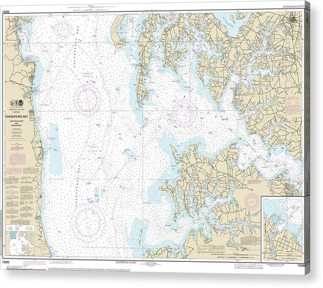 Nautical Chart-12266 Chesapeake Bay Choptank River-herring Bay, Cambridge - Acrylic Print