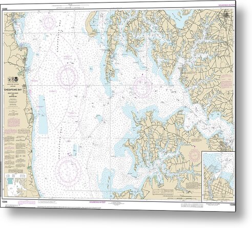 Nautical Chart-12266 Chesapeake Bay Choptank River-herring Bay, Cambridge - Metal Print