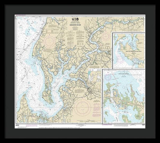 Nautical Chart-12272 Chester River, Kent Island Narrows, Rock Hall Harbor-swan Creek - Framed Print