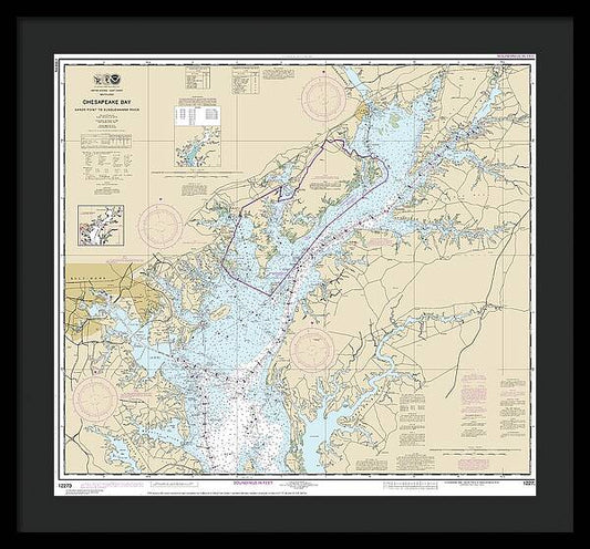 Nautical Chart-12273 Chesapeake Bay Sandy Point-susquehanna River - Framed Print