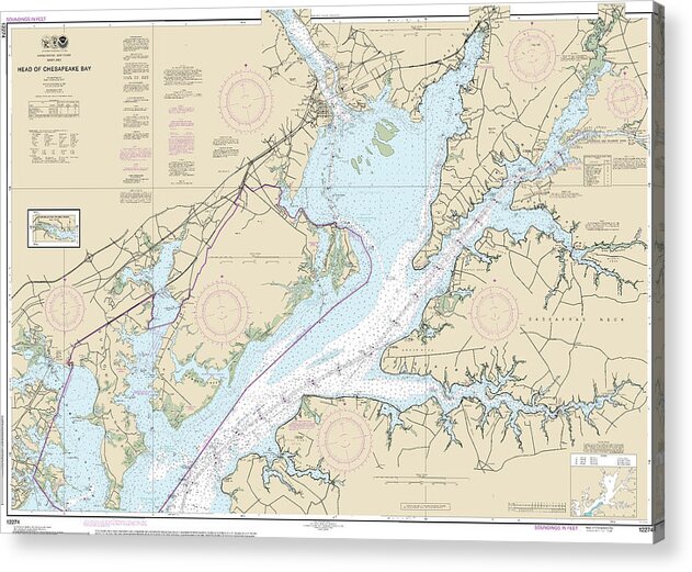 Nautical Chart-12274 Head-chesapeake Bay - Acrylic Print