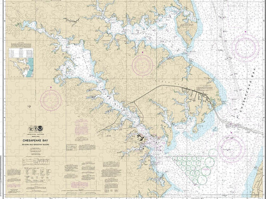 Nautical Chart-12282 Chesapeake Bay Severn-magothy Rivers - Puzzle