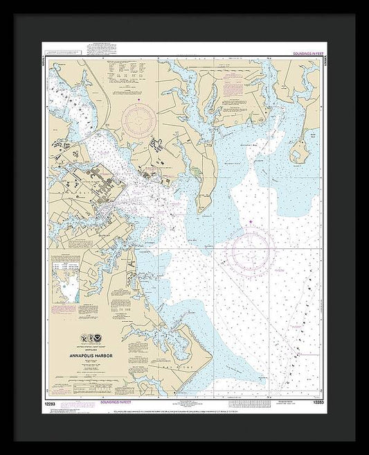Nautical Chart-12283 Annapolis Harbor - Framed Print