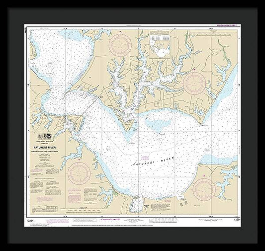 Nautical Chart-12284 Patuxent River Solomons Lsland-vicinity - Framed Print