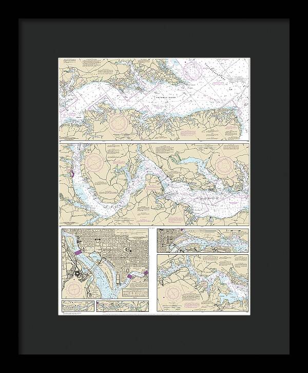 Nautical Chart-12285 Potomac River, District-columbia - Framed Print