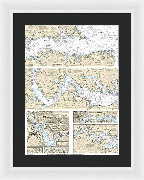 Nautical Chart-12285 Potomac River, District-columbia - Framed Print