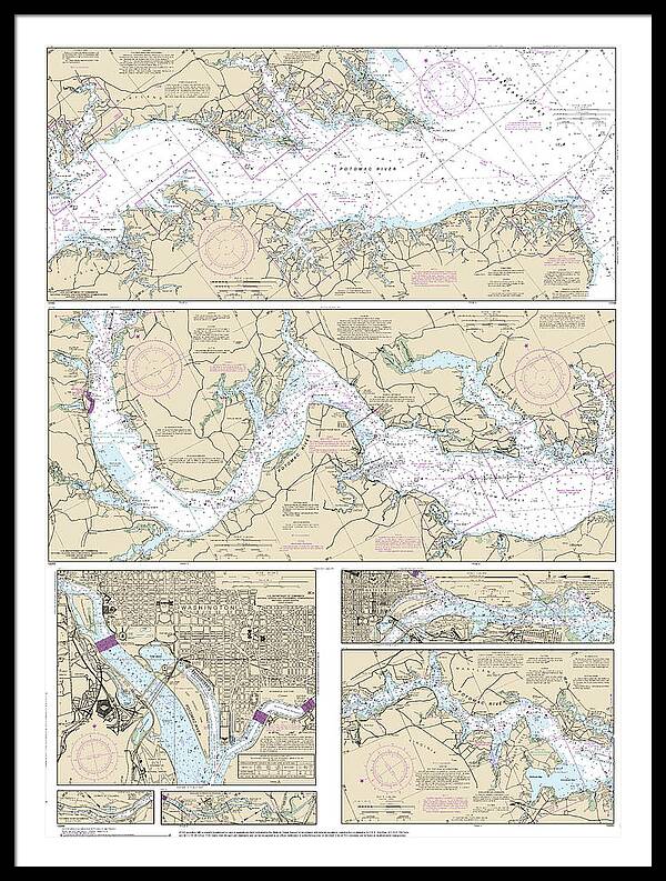 Nautical Chart-12285 Potomac River, District-columbia - Framed Print