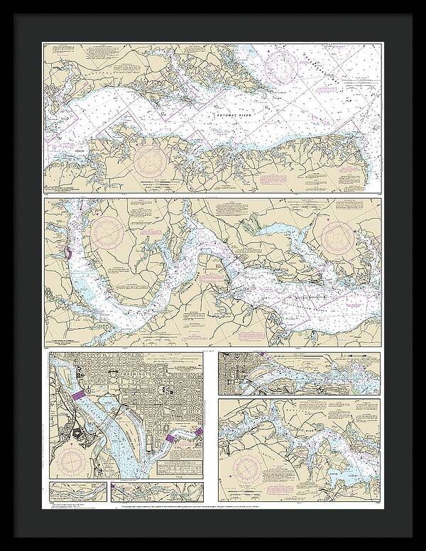Nautical Chart-12285 Potomac River, District-columbia - Framed Print