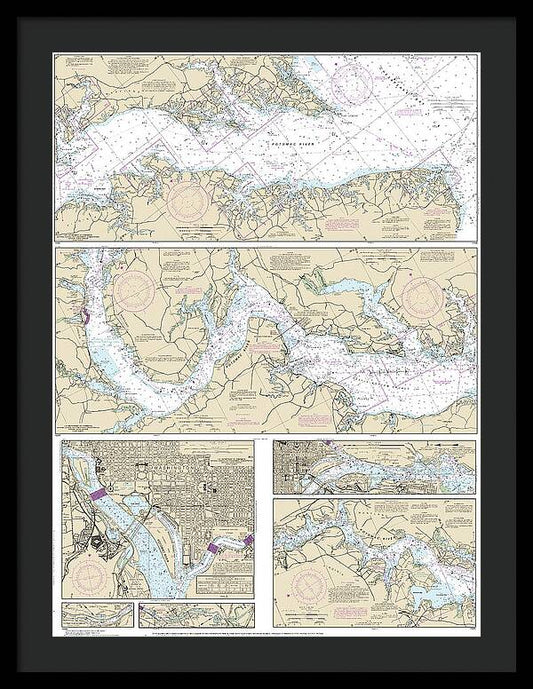 Nautical Chart-12285 Potomac River, District-columbia - Framed Print