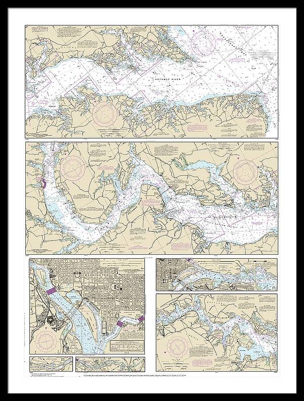 Nautical Chart-12285 Potomac River, District-columbia - Framed Print