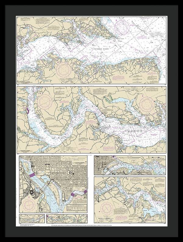 Nautical Chart-12285 Potomac River, District-columbia - Framed Print