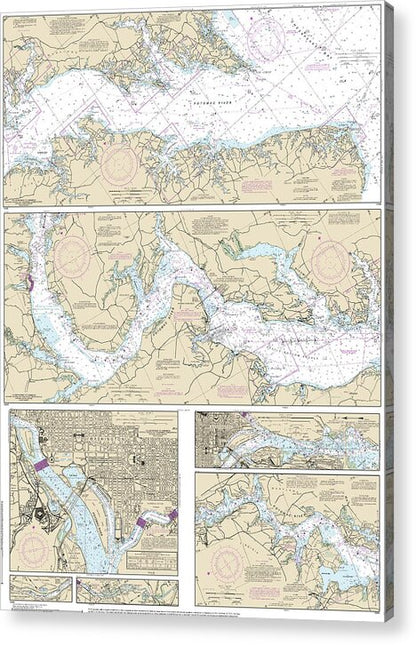 Nautical Chart-12285 Potomac River, District-columbia - Acrylic Print