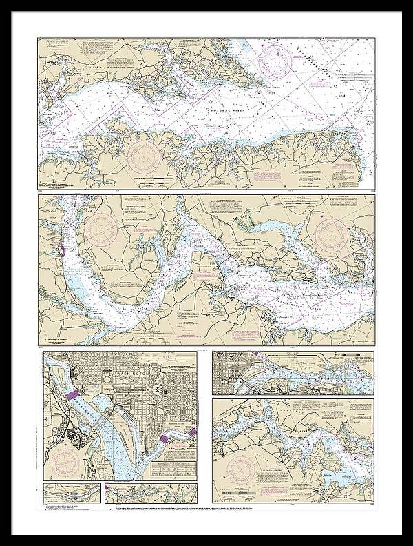 Nautical Chart-12285 Potomac River, District-columbia - Framed Print
