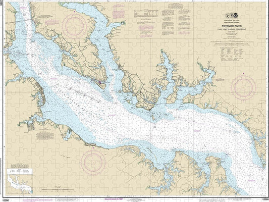 Nautical Chart-12286 Potomac River Piney Point-lower Cedar Point - Puzzle