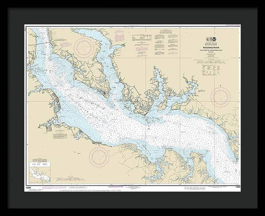 Nautical Chart-12286 Potomac River Piney Point-lower Cedar Point - Framed Print