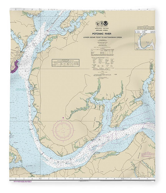 Nautical Chart-12288 Potomac River Lower Cedar Point-mattawoman Creek - Blanket
