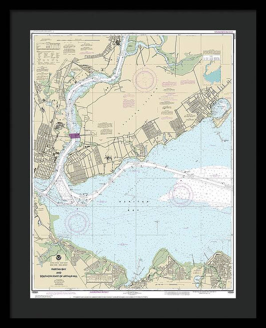 Nautical Chart-12331 Raritan Bay-southern Part-arthur Kill - Framed Print