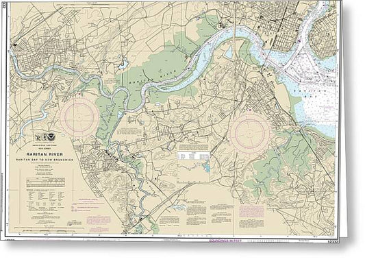 Nautical Chart-12332 Raritan River Raritan Bay-new Brunswick - Greeting Card