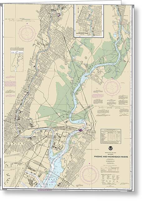 Nautical Chart-12337 Passaic-hackensack Rivers - Greeting Card