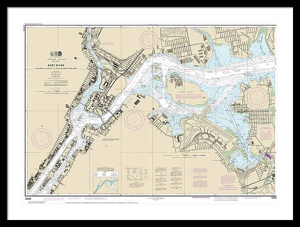 Nautical Chart-12339 East River Tallman Island-queensboro Bridge - Framed Print