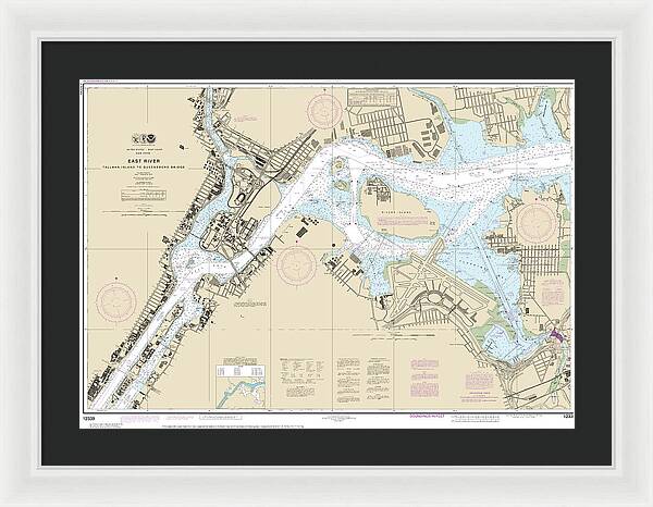 Nautical Chart-12339 East River Tallman Island-queensboro Bridge - Framed Print