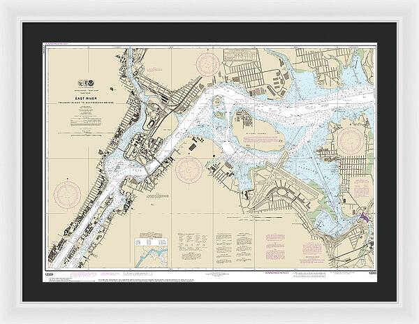 Nautical Chart-12339 East River Tallman Island-queensboro Bridge - Framed Print