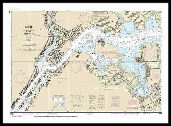 Nautical Chart-12339 East River Tallman Island-queensboro Bridge - Framed Print