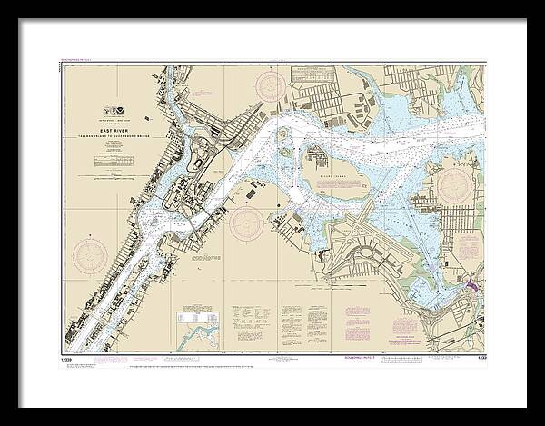 Nautical Chart-12339 East River Tallman Island-queensboro Bridge - Framed Print