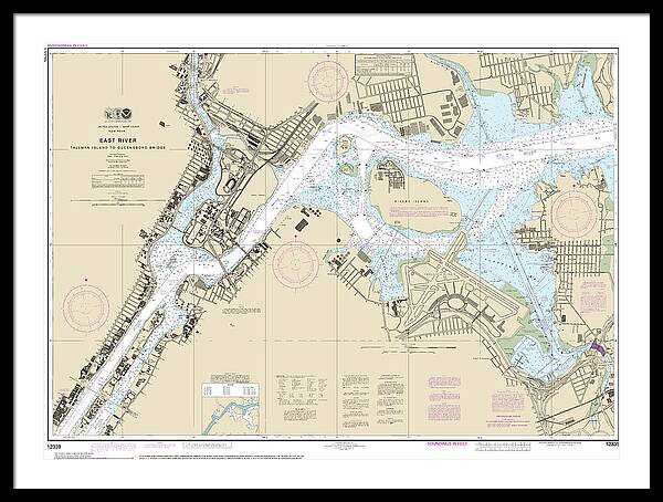 Nautical Chart-12339 East River Tallman Island-queensboro Bridge - Framed Print