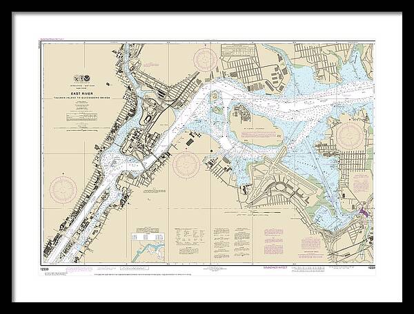 Nautical Chart-12339 East River Tallman Island-queensboro Bridge - Framed Print