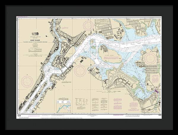 Nautical Chart-12339 East River Tallman Island-queensboro Bridge - Framed Print