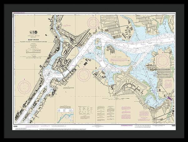 Nautical Chart-12339 East River Tallman Island-queensboro Bridge - Framed Print