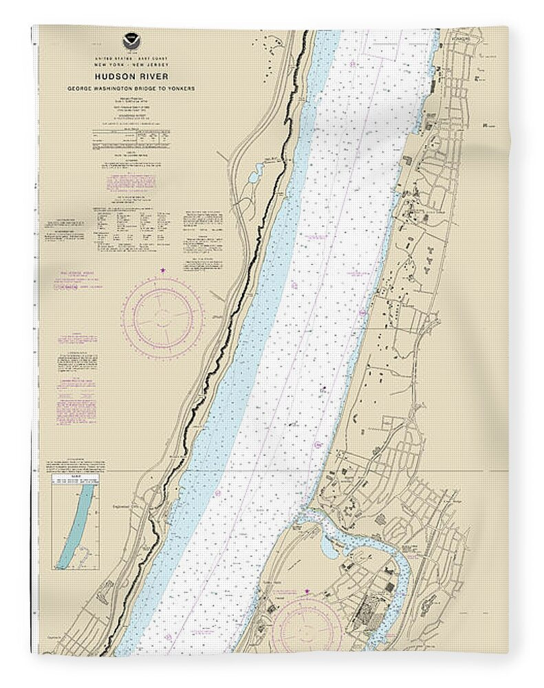 Nautical Chart-12345 Hudson River George Washington Bridge-yonkers - Blanket