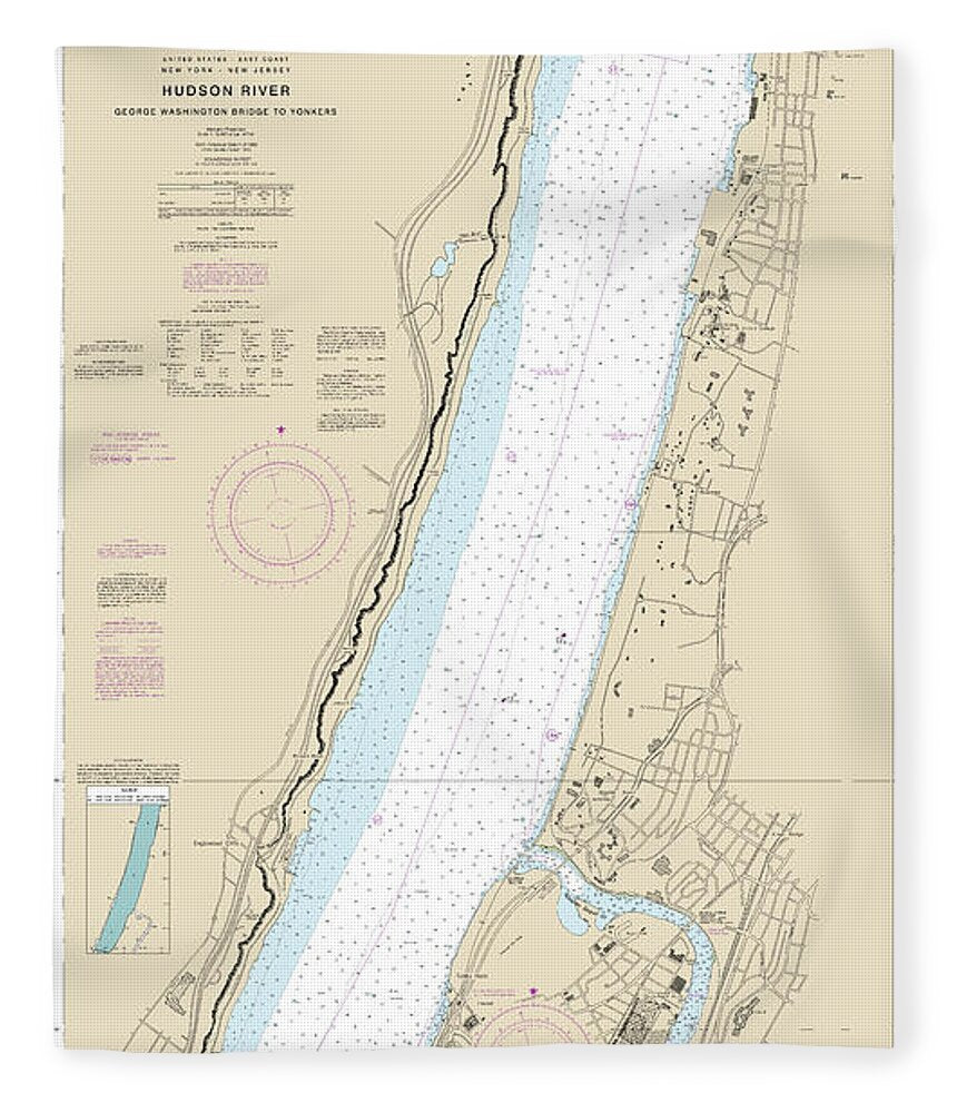 Nautical Chart-12345 Hudson River George Washington Bridge-yonkers - Blanket