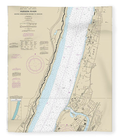 Nautical Chart-12345 Hudson River George Washington Bridge-yonkers - Blanket