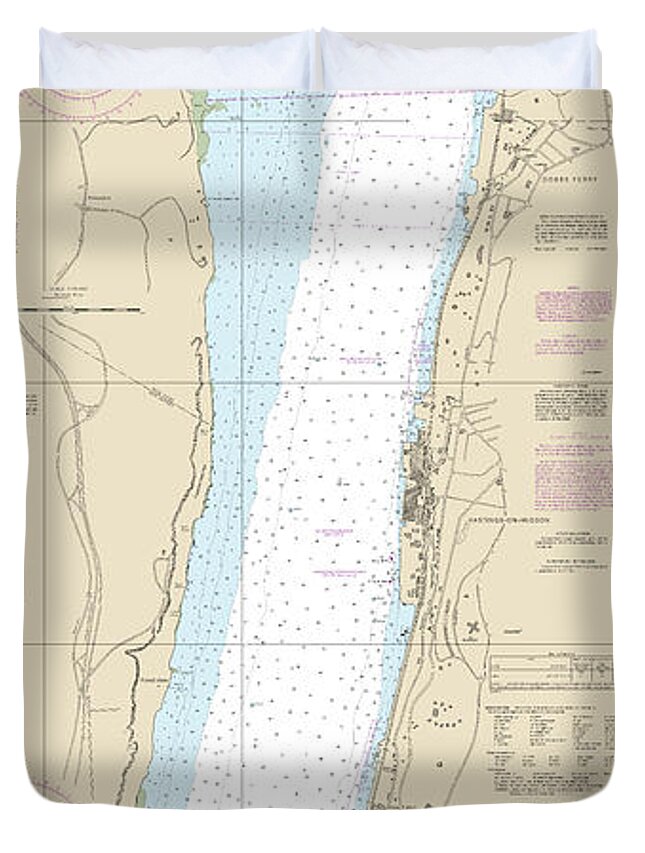 Nautical Chart-12346 Hudson River Yonkers-piermont - Duvet Cover