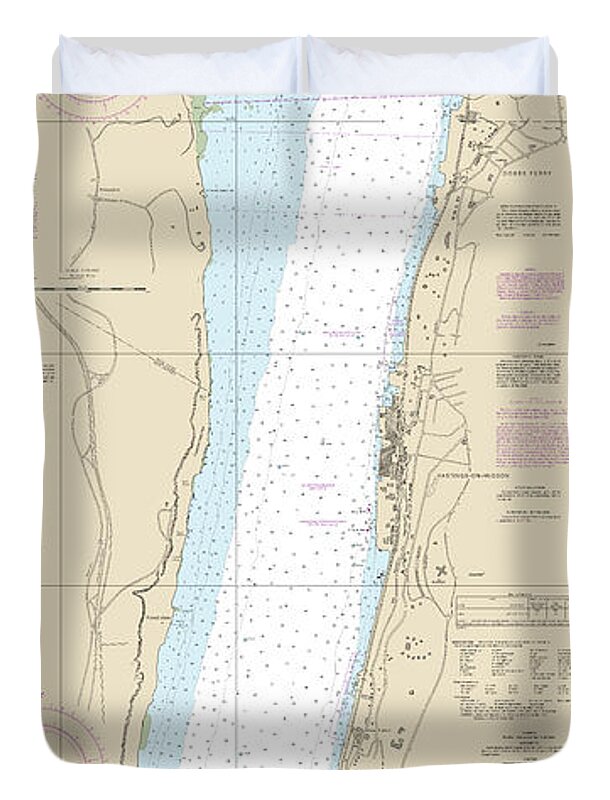 Nautical Chart-12346 Hudson River Yonkers-piermont - Duvet Cover