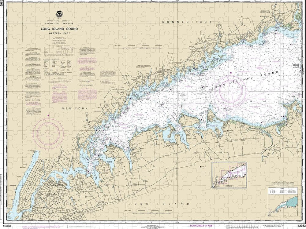 Nautical Chart-12363 Long Island Sound Western Part - Puzzle
