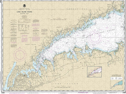 Nautical Chart-12363 Long Island Sound Western Part - Puzzle