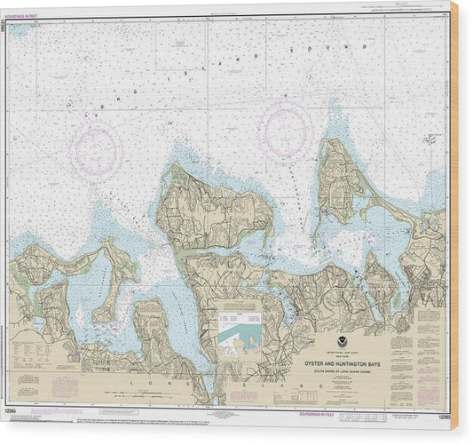 Nautical Chart-12365 South Shore-long Island Sound Oyster-huntington Bays - Wood Print