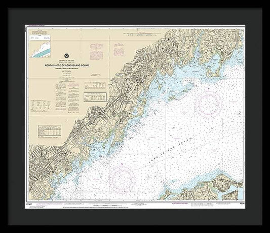Nautical Chart-12367 North Shore-long Island Sound Greenwich Point-new Rochelle - Framed Print