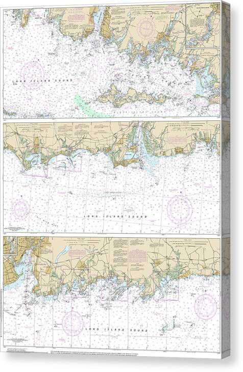 Nautical Chart-12372 Long Island Sound-watch Hill-new Haven Harbor - Canvas Print